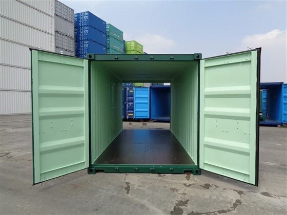 Contenedor marítimo de 20 pies con puertas dobles, nuevo color verde. – Image 2