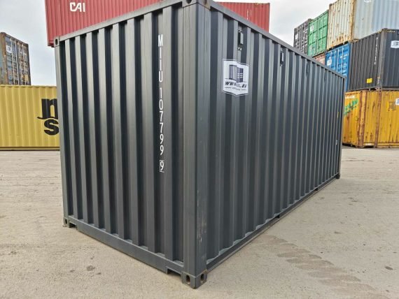 Contenedor de envío gris de 20 pies usado – Image 3