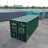 Contenedor marítimo de 20 pies con puertas dobles, nuevo color verde.