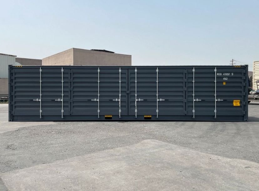 Nuevo contenedor de envío gris de 40 pies con lados abiertos – Image 8