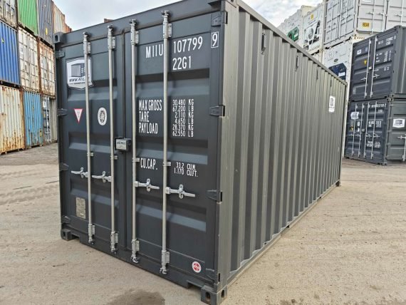 Contenedor de envío gris de 20 pies usado – Image 2