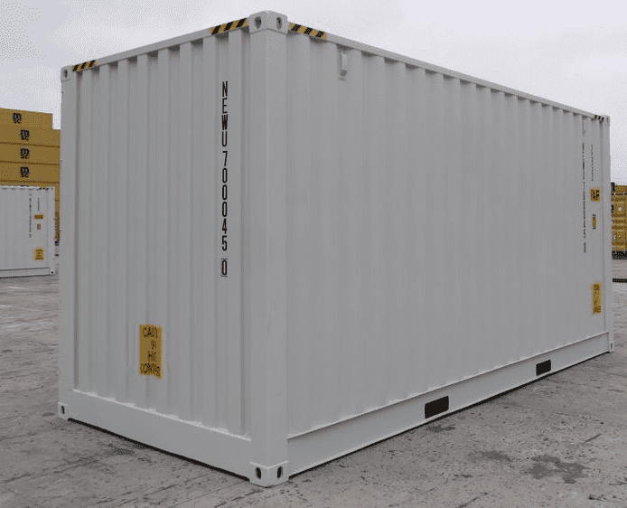 Nuevo contenedor de envío gris de 20 pies con lados abiertos. – Image 2