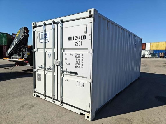 Contenedor de envío blanco de 20 pies usado – Image 2