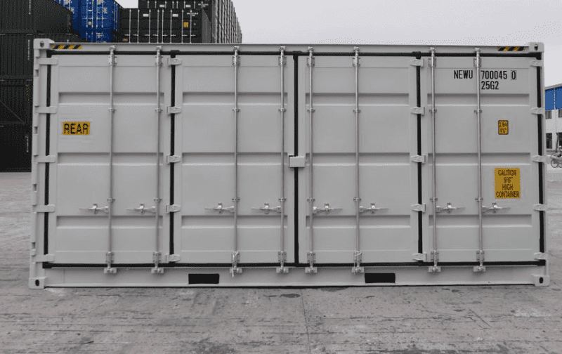 Nuevo contenedor de envío gris de 20 pies con lados abiertos. – Image 5